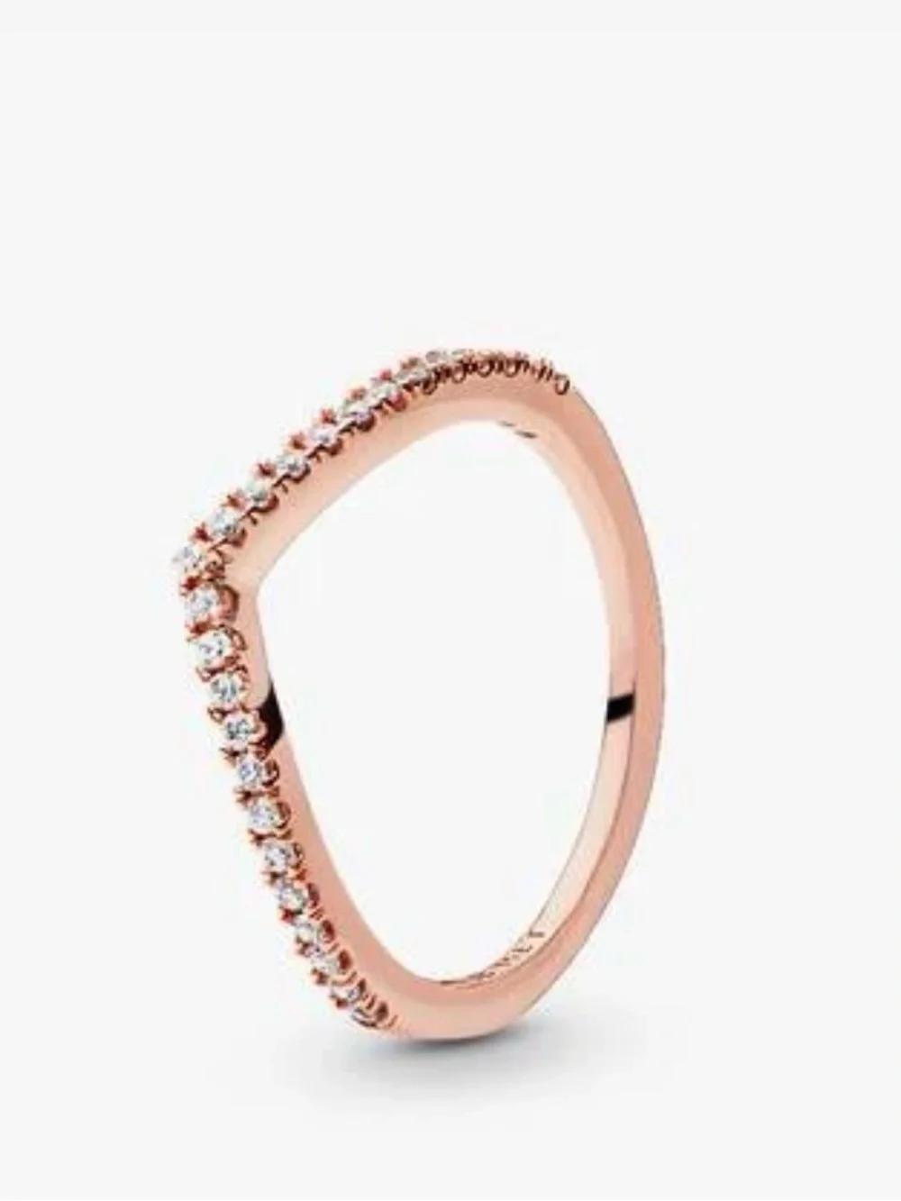 Pandora Rose Gold Pave V-Shape Ring